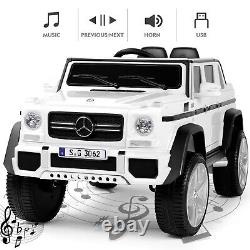New White Electric 12V Battery Kids Ride On Car Truck Toy withRemote+Light+MP3+USB