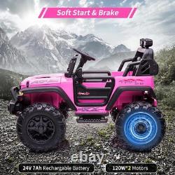 Pink 24V Kids Ride On Car 2 Seater Electric RC Toy Truck with Remote Control MP3