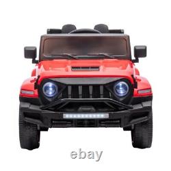 Red Kids Ride on Car 24V 6WD Power Wheels Truck Toy with Remote Control MP3 LED