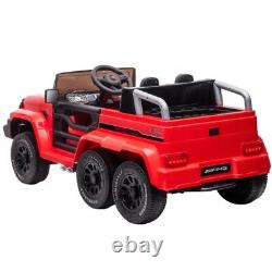 Red Kids Ride on Car 24V 6WD Power Wheels Truck Toy with Remote Control MP3 LED