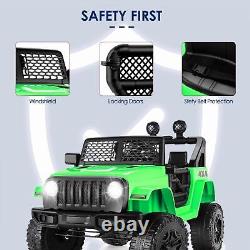 Ride On Jeep Car 12V Kids Electric Truck with Remote Control 3 Speeds LED Lights