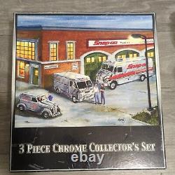 Snap On 3 Piece Die Cast Chrome Collectors Truck Car Toy Set 85th Anniversary