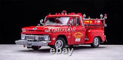 Sunstar 1/18 Chevrolet C-20 1965 fire engine truck Diecast Model Car Toy Red