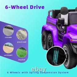 TCARAIWEN Kids Car 24V Ride on Toy 6WD Power Wheels Truck with Parental Remote MP3