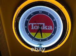 Tonka Toy Store Truck Car Man Cave YELLOW Neon Wall Clock Advertising Sign