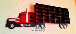 Truck toy car shelf Hot wheels display Wall toy car storage Red and Black