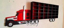 Truck toy car shelf Hot wheels display Wall toy car storage Red and Black